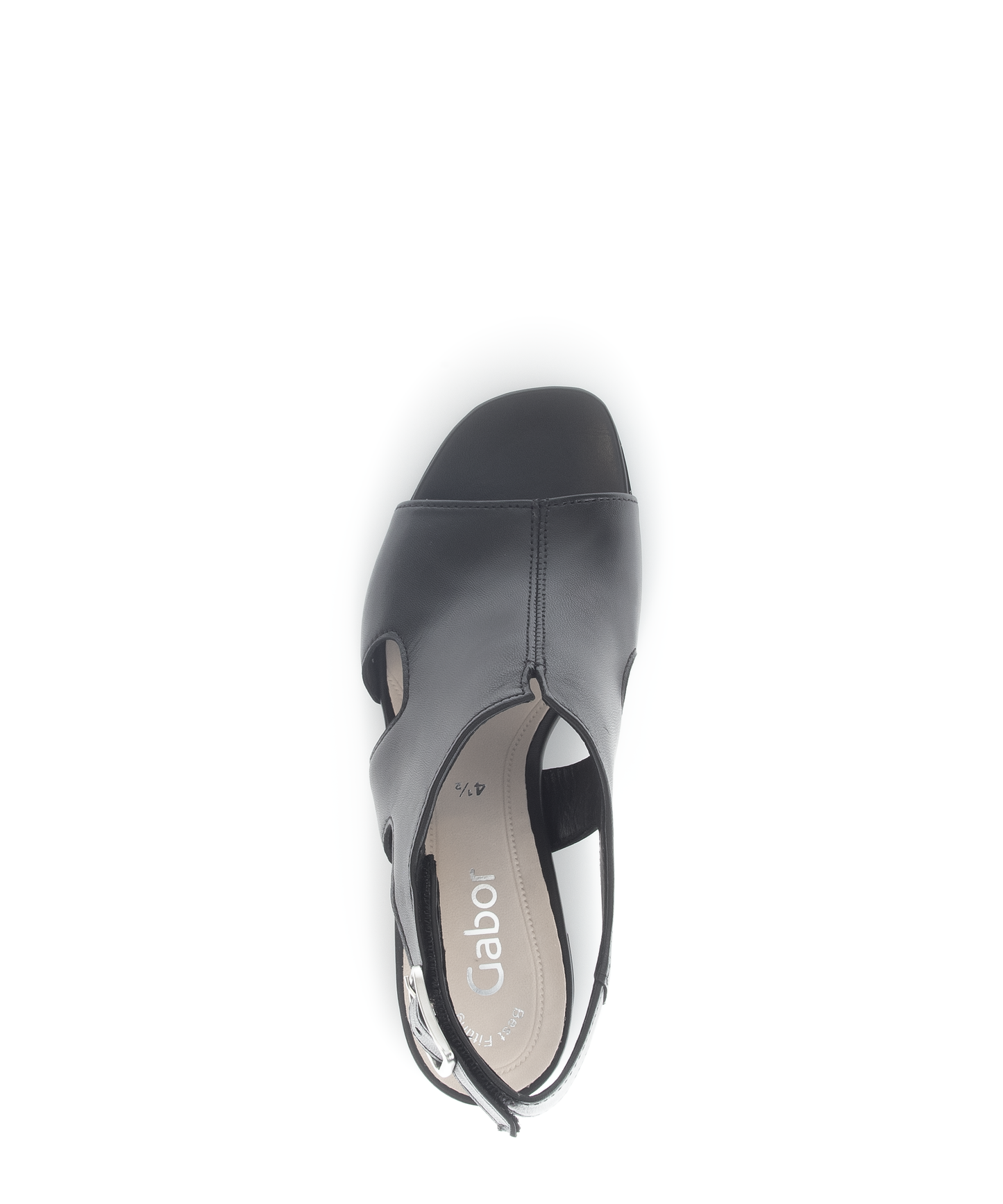Gabor 61.712.27 Black Block Heel Sandals with Slingback Strap