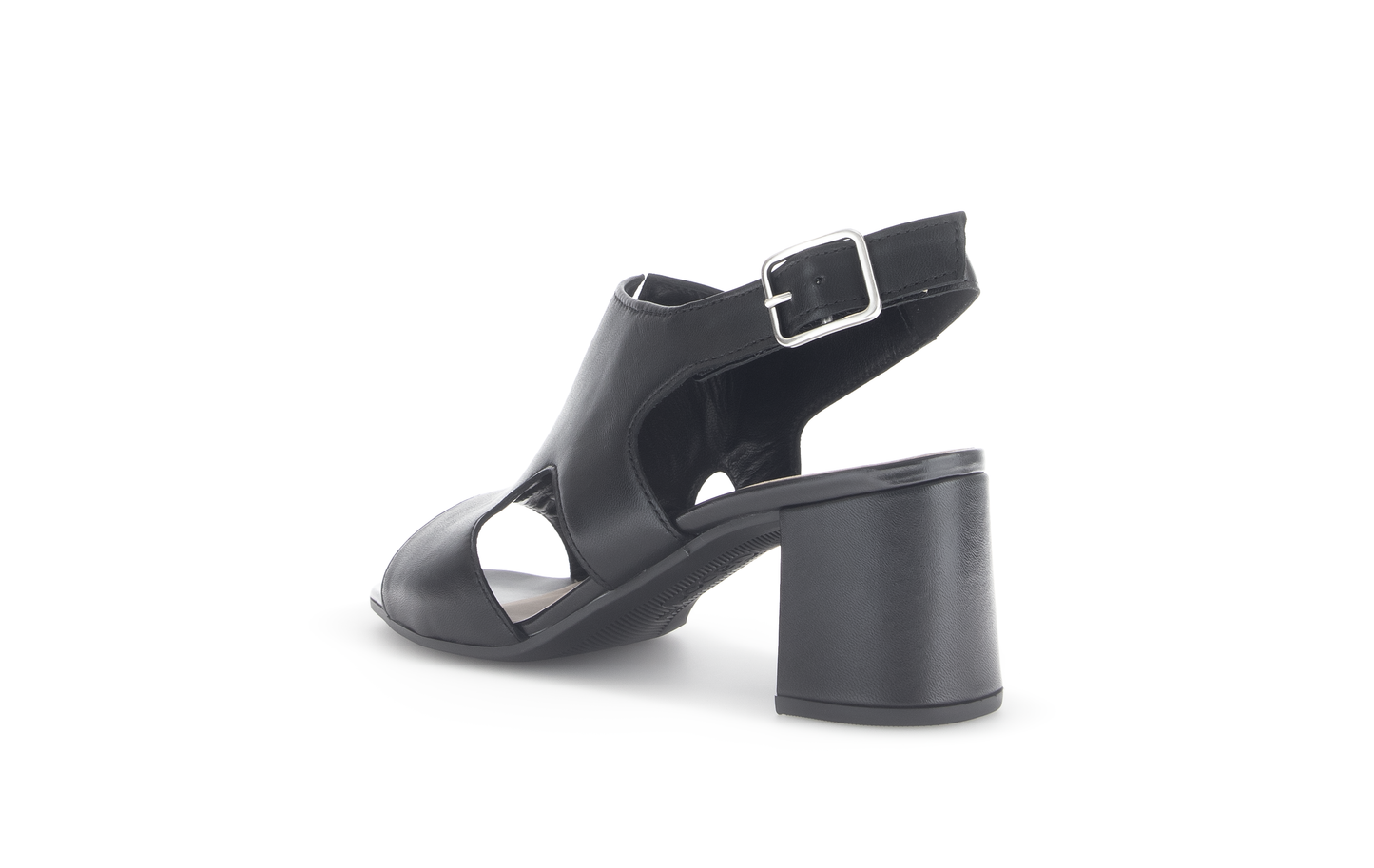 Gabor 61.712.27 Black Block Heel Sandals with Slingback Strap
