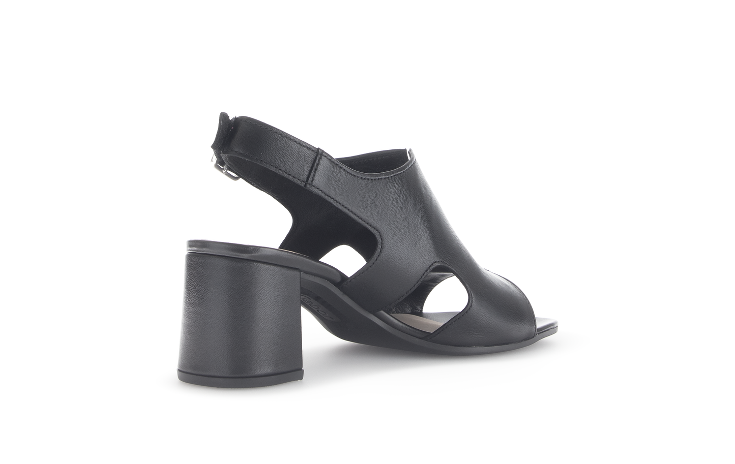 Gabor 61.712.27 Black Block Heel Sandals with Slingback Strap