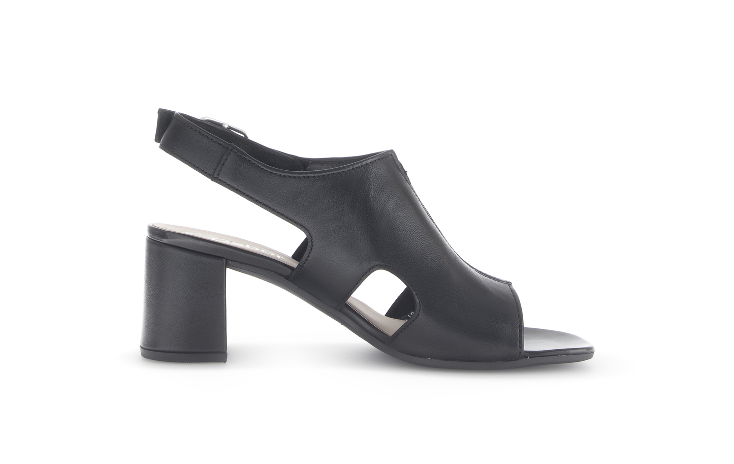 Gabor 61.712.27 Black Block Heel Sandals with Slingback Strap