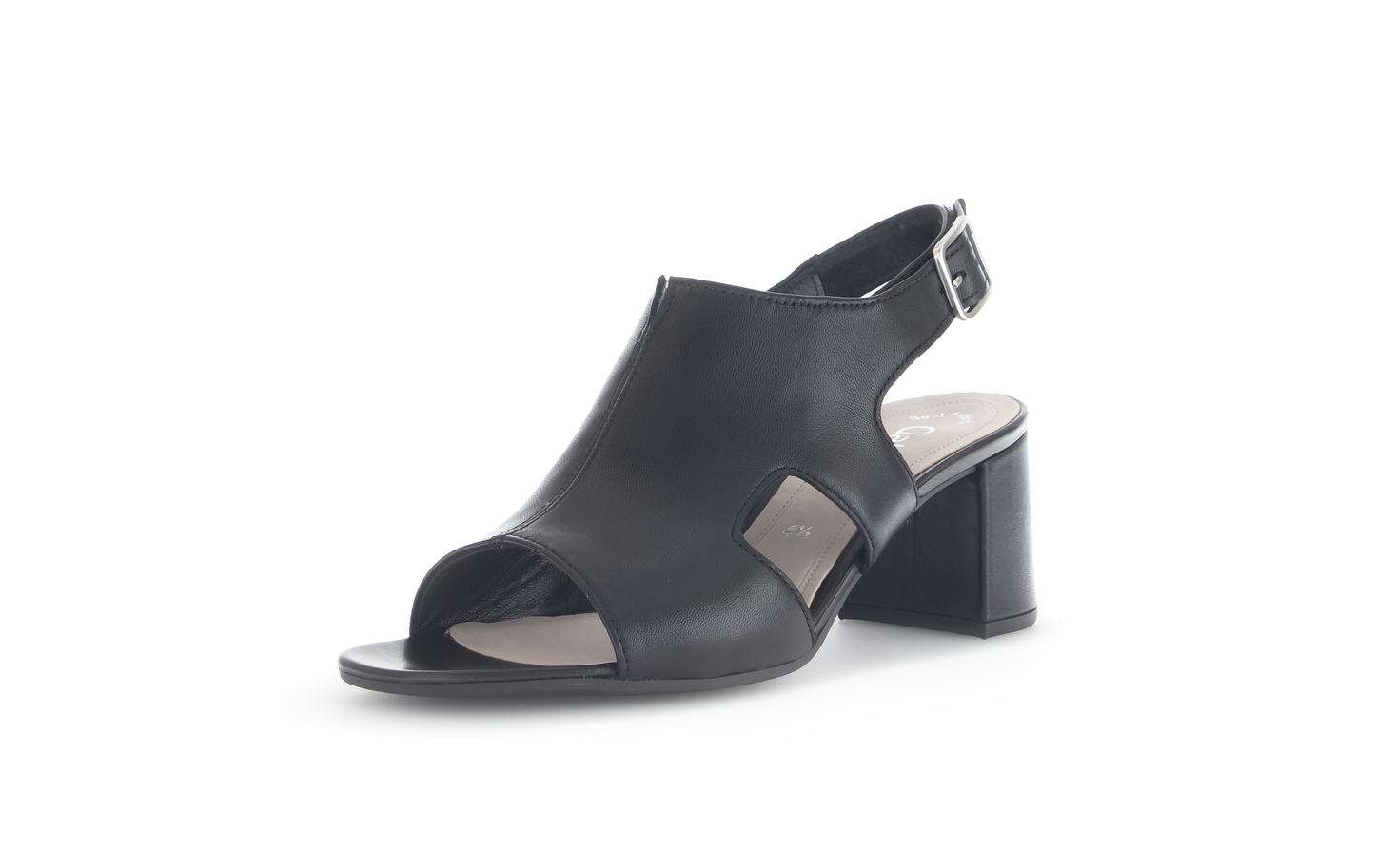 Gabor 61.712.27 Black Block Heel Sandals with Slingback Strap