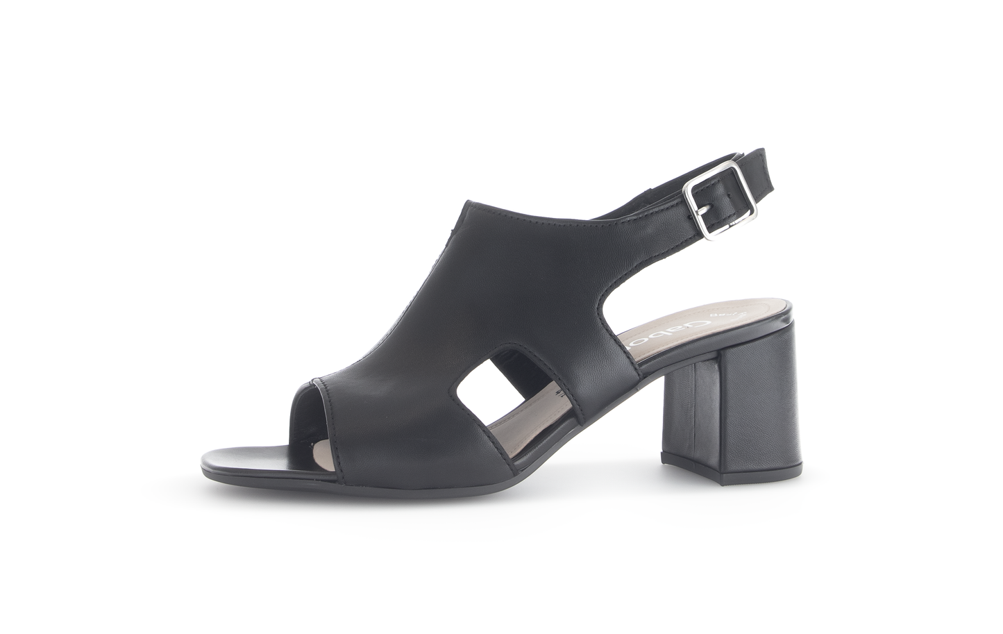 Gabor 61.712.27 Black Block Heel Sandals with Slingback Strap