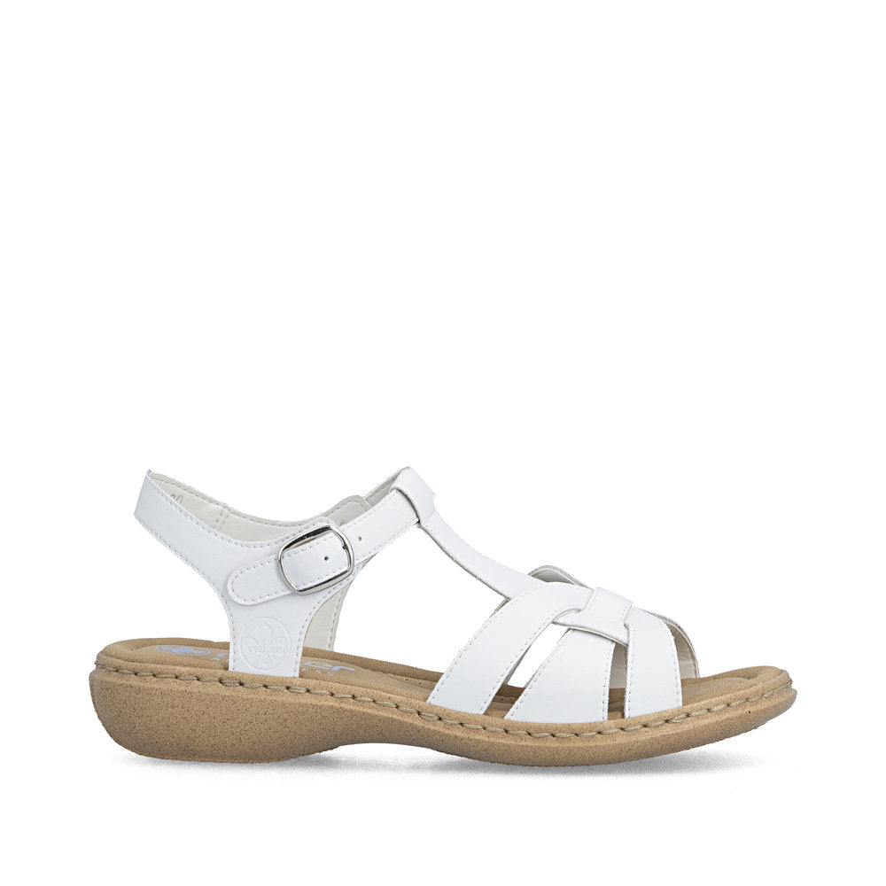 Rieker 61853-80 White E 1/2 Fit Slingback Sandals