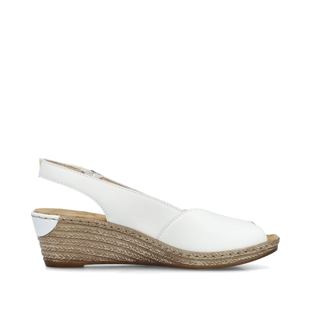 Rieker 62462-80 White Slingback Sandals