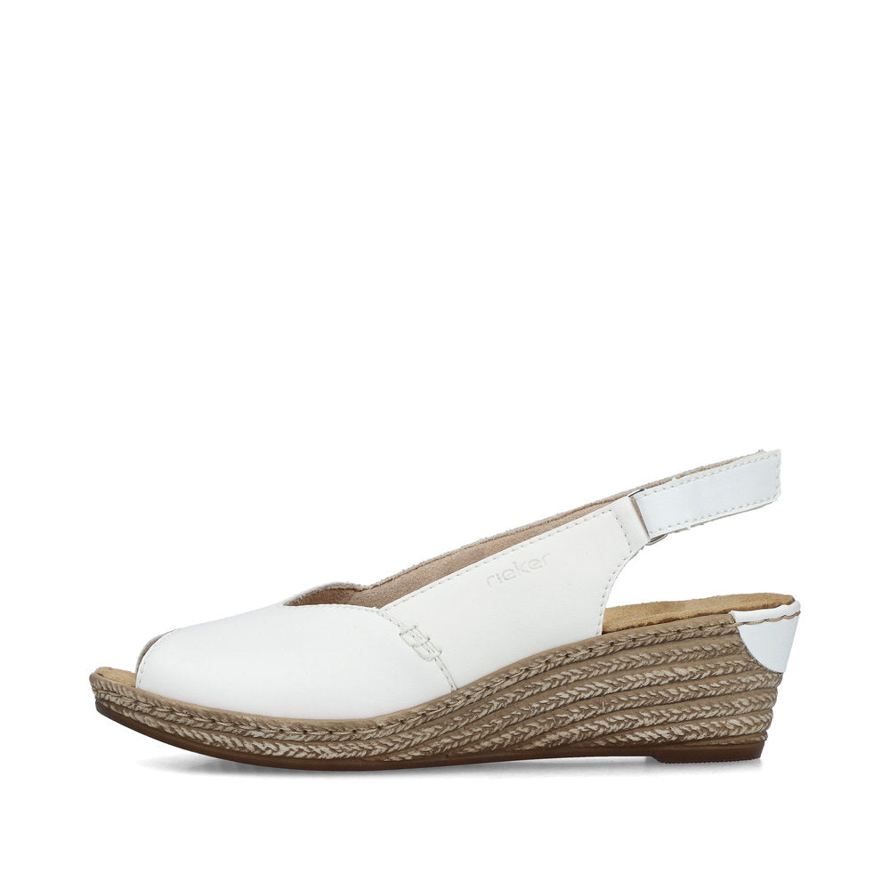 Rieker 62462-80 White Slingback Sandals