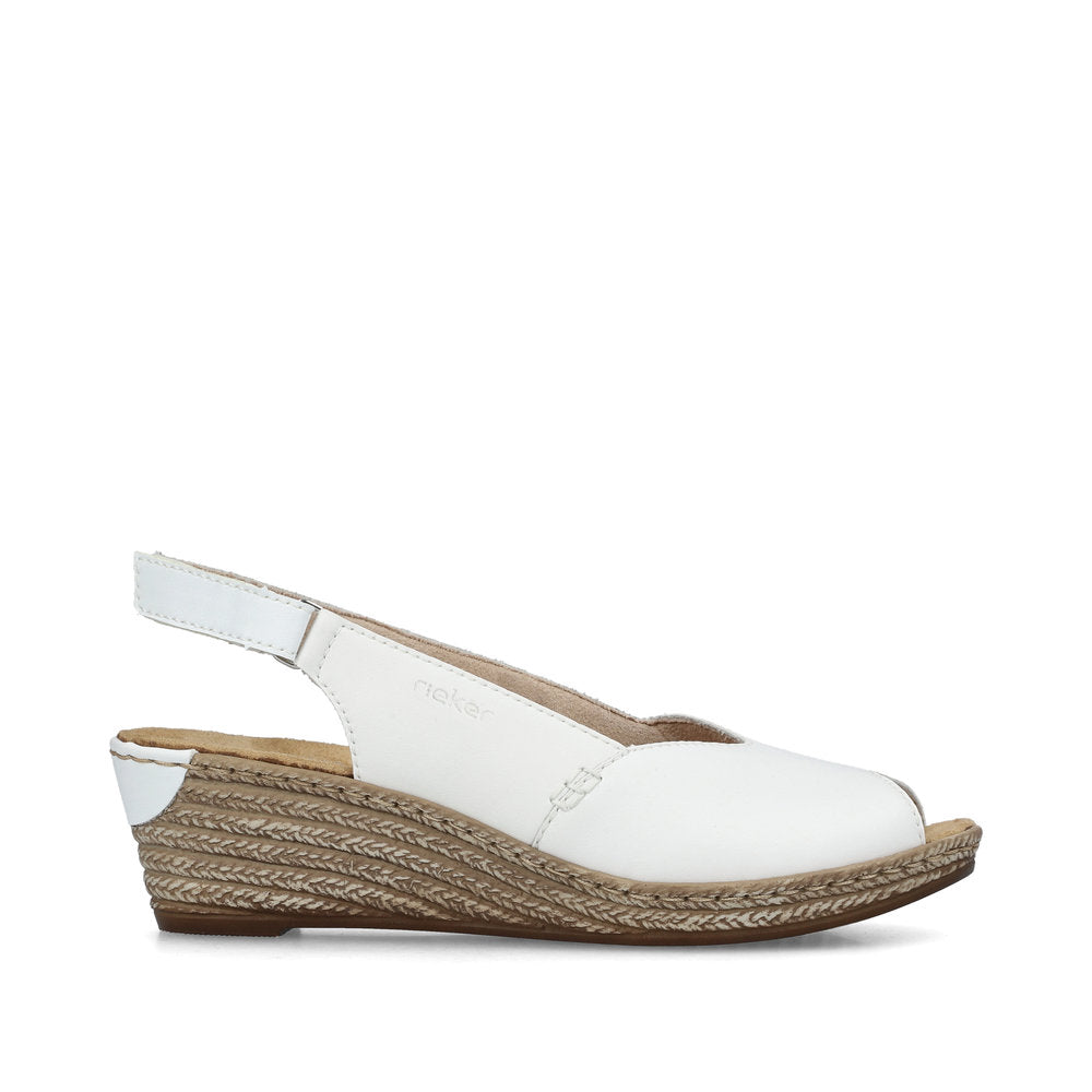 Rieker 62462-80 White Slingback Sandals