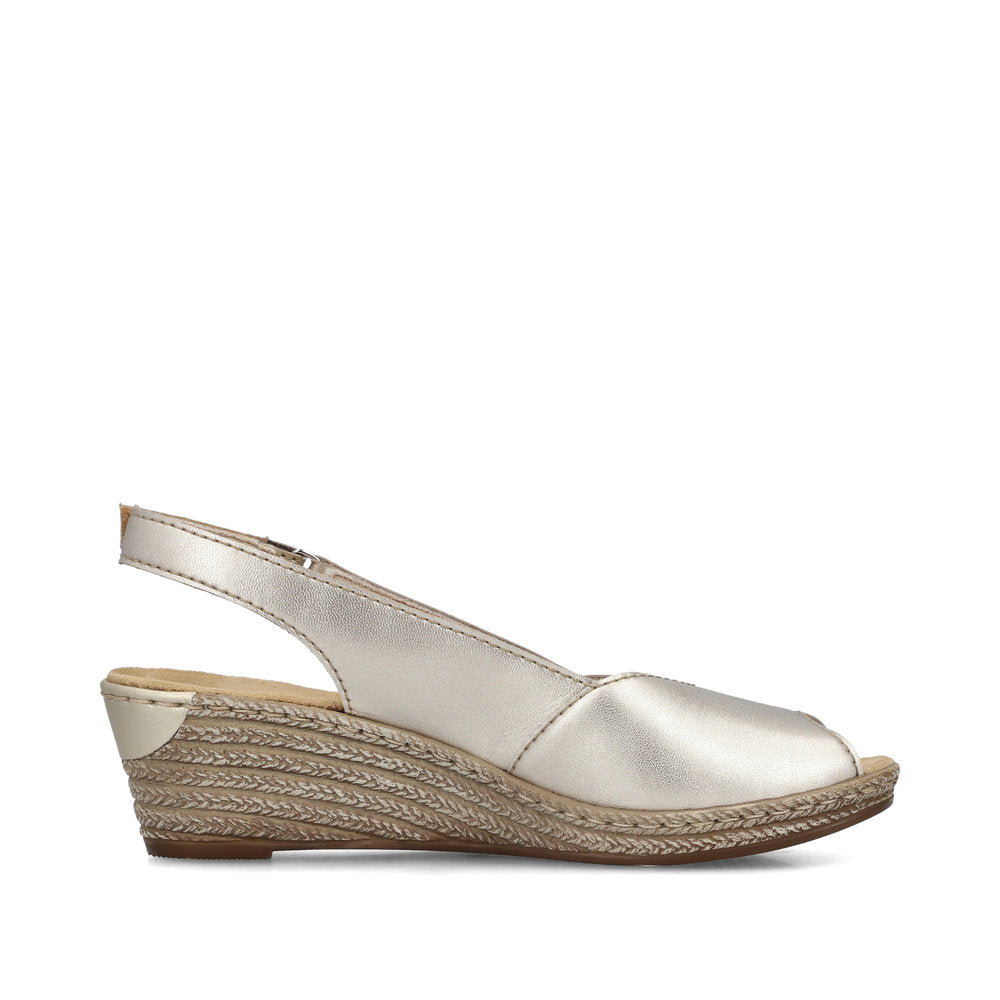 Rieker 62462-90 Pale Gold Slingback Sandals