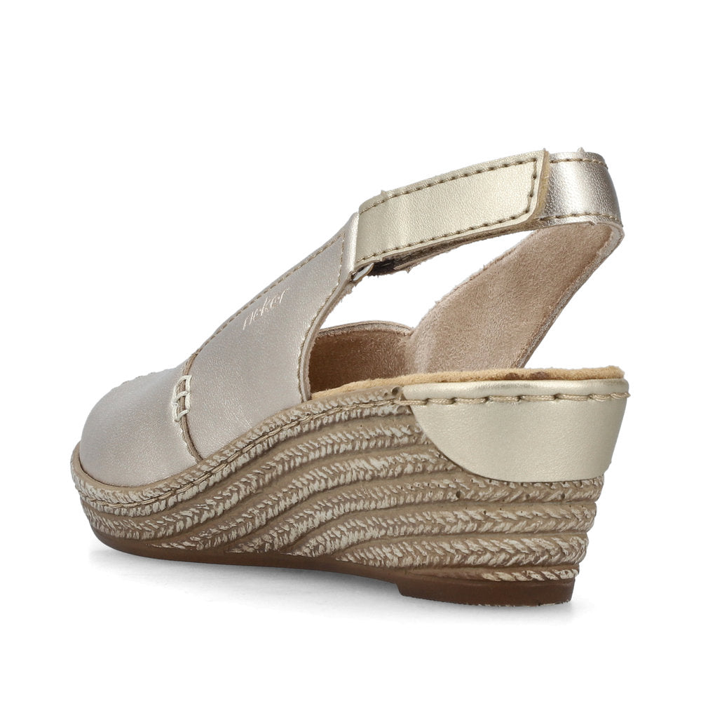 Rieker 62462-90 Pale Gold Slingback Sandals