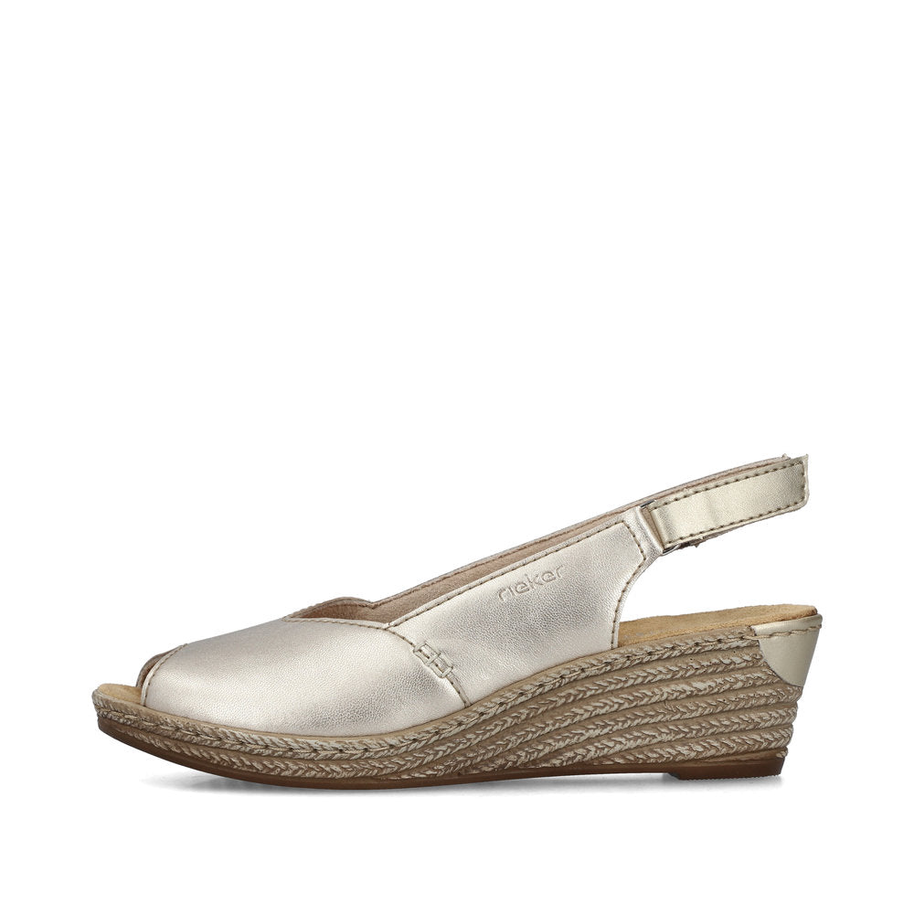 Rieker 62462-90 Pale Gold Slingback Sandals
