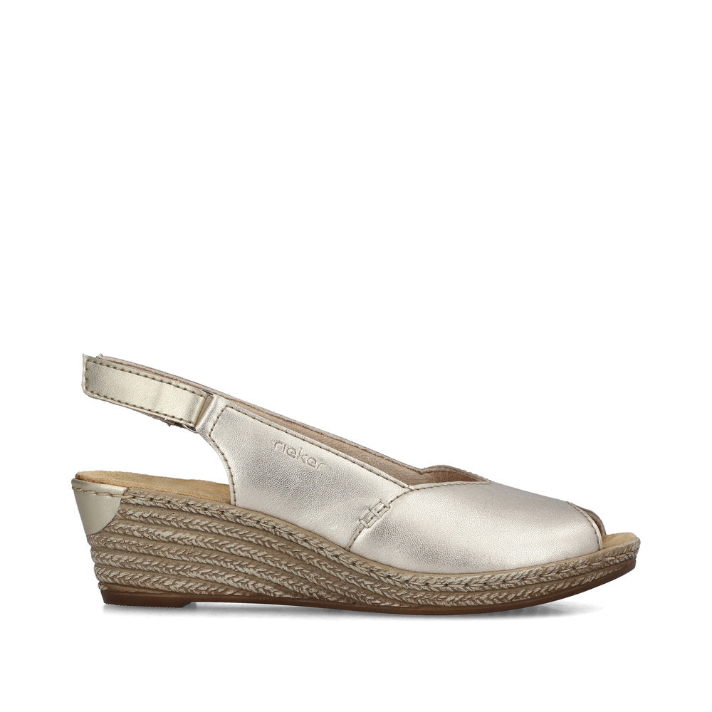 Rieker 62462-90 Pale Gold Slingback Sandals