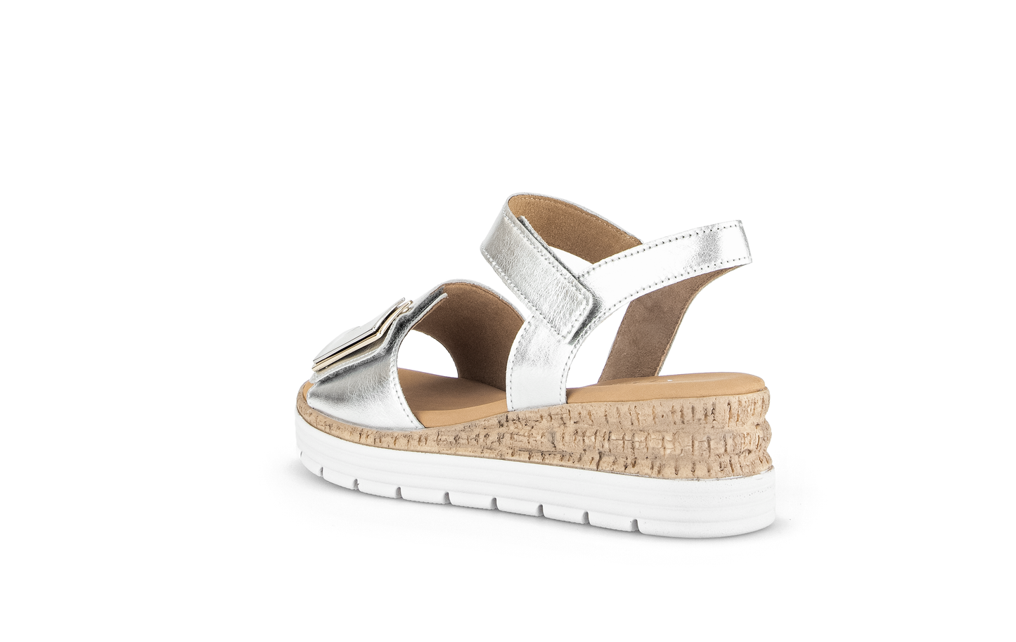 Gabor Comfort 62.700.10 Silver Sandals with Slingback Strap