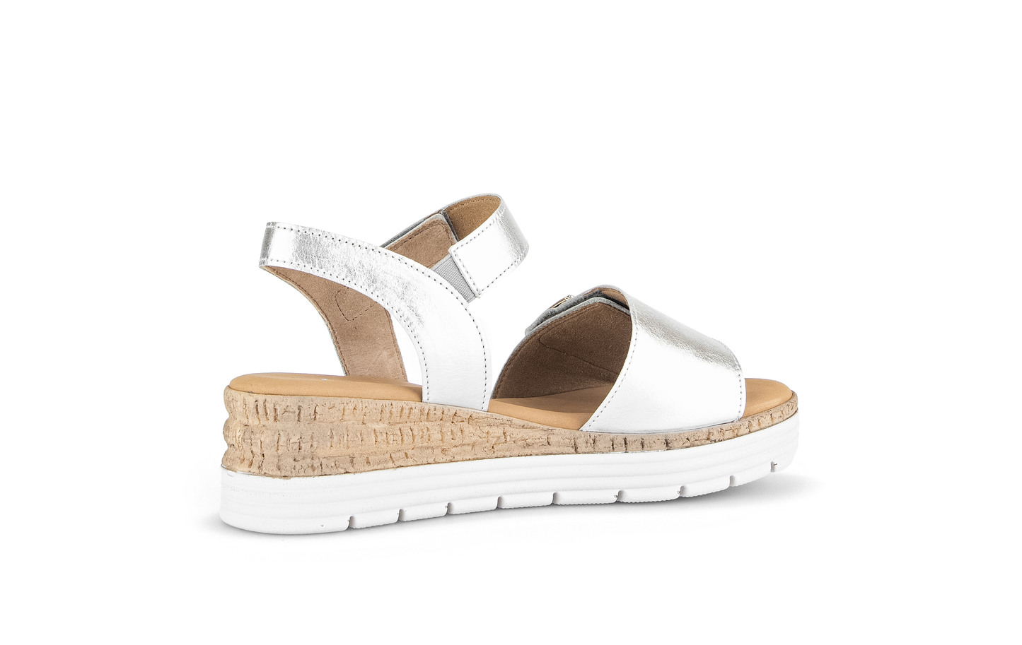 Gabor Comfort 62.700.10 Silver Sandals with Slingback Strap