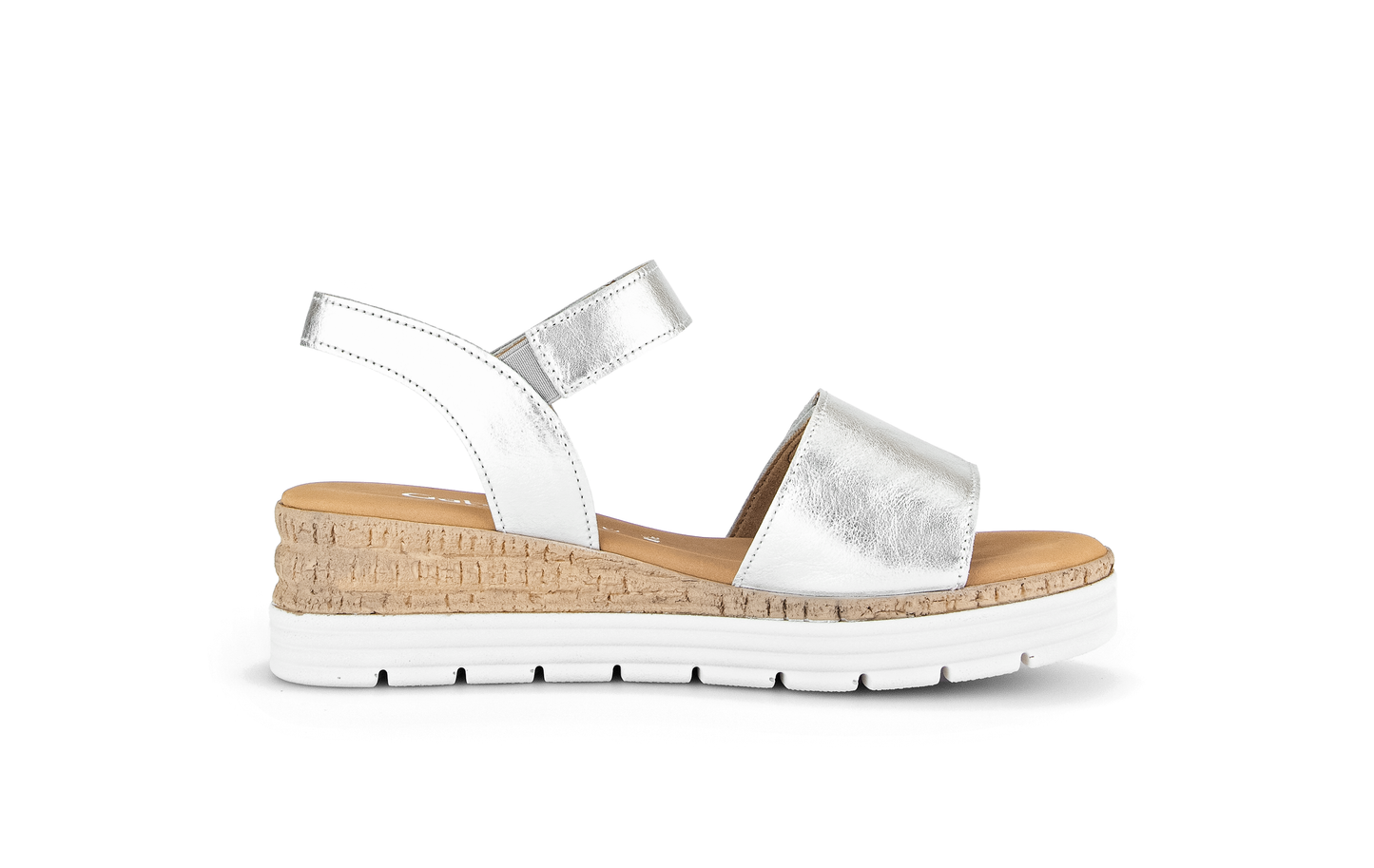 Gabor Comfort 62.700.10 Silver Sandals with Slingback Strap