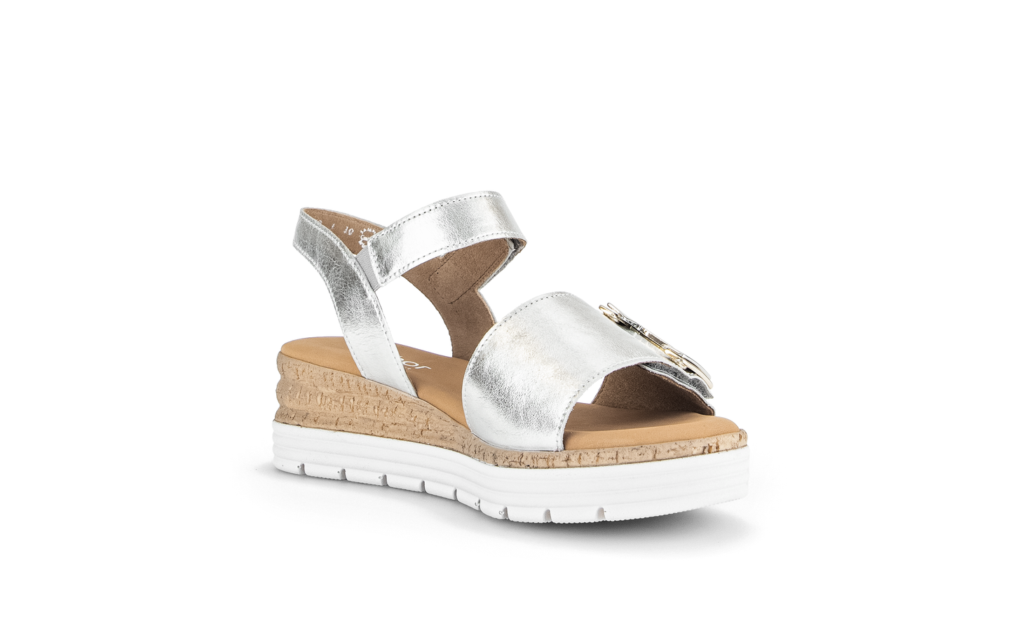 Gabor Comfort 62.700.10 Silver Sandals with Slingback Strap