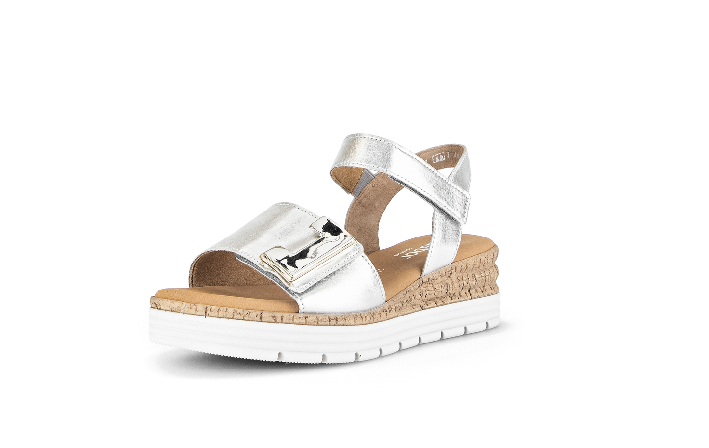 Gabor Comfort 62.700.10 Silver Sandals with Slingback Strap