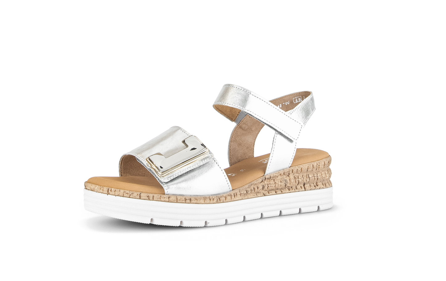 Gabor Comfort 62.700.10 Silver Sandals with Slingback Strap