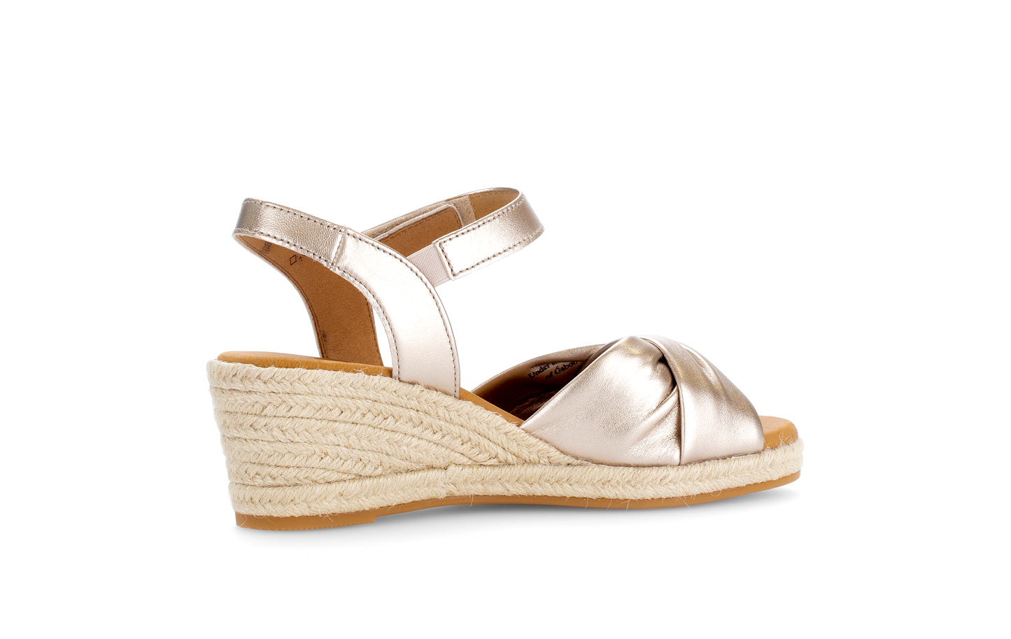 Gabor Comfort 62.712.82 G Fit Gold Wedge Sandals with Slingback Strap