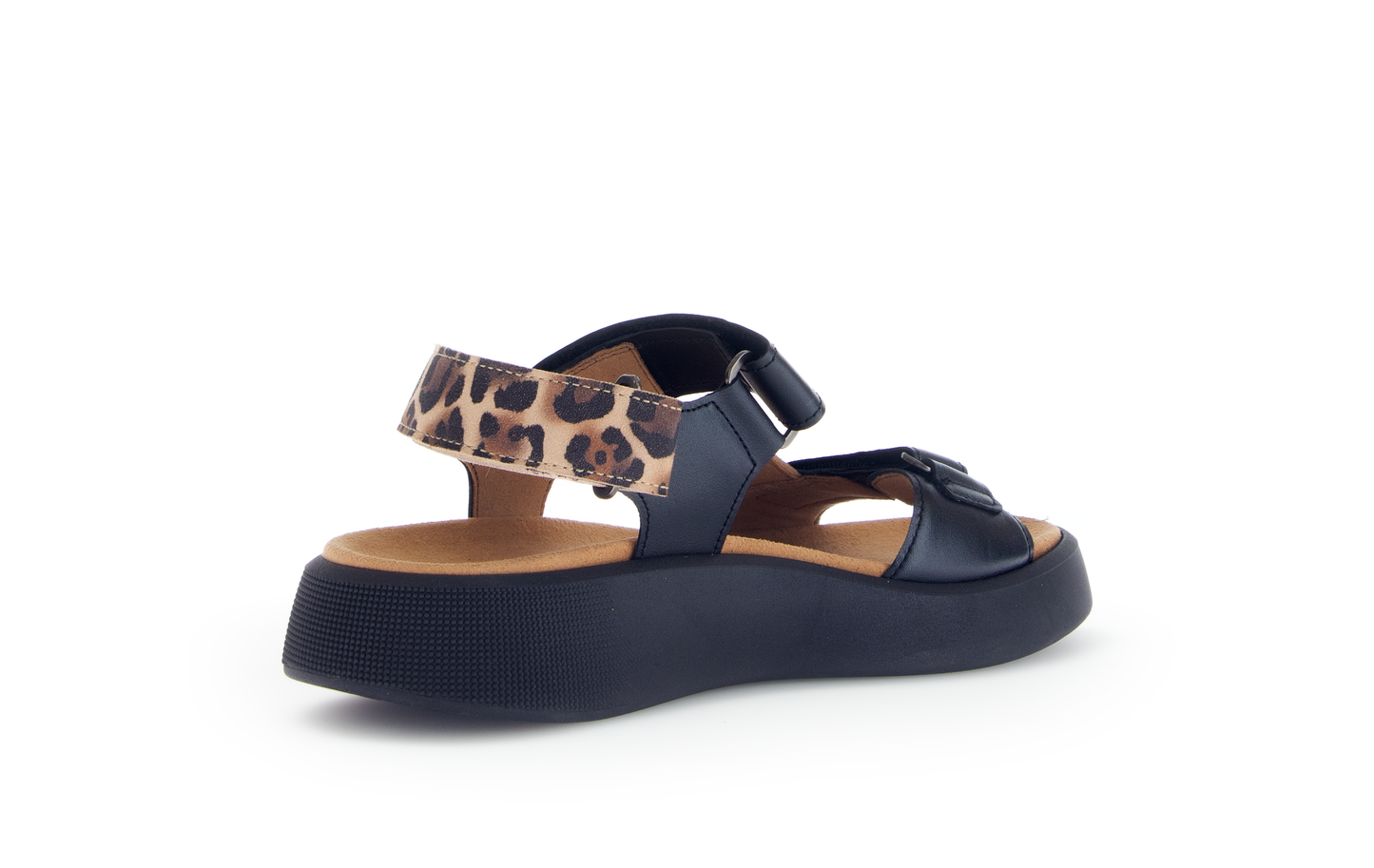 Gabor Comfort 62.862.67 G Fit Black Sandals with Slingback Strap