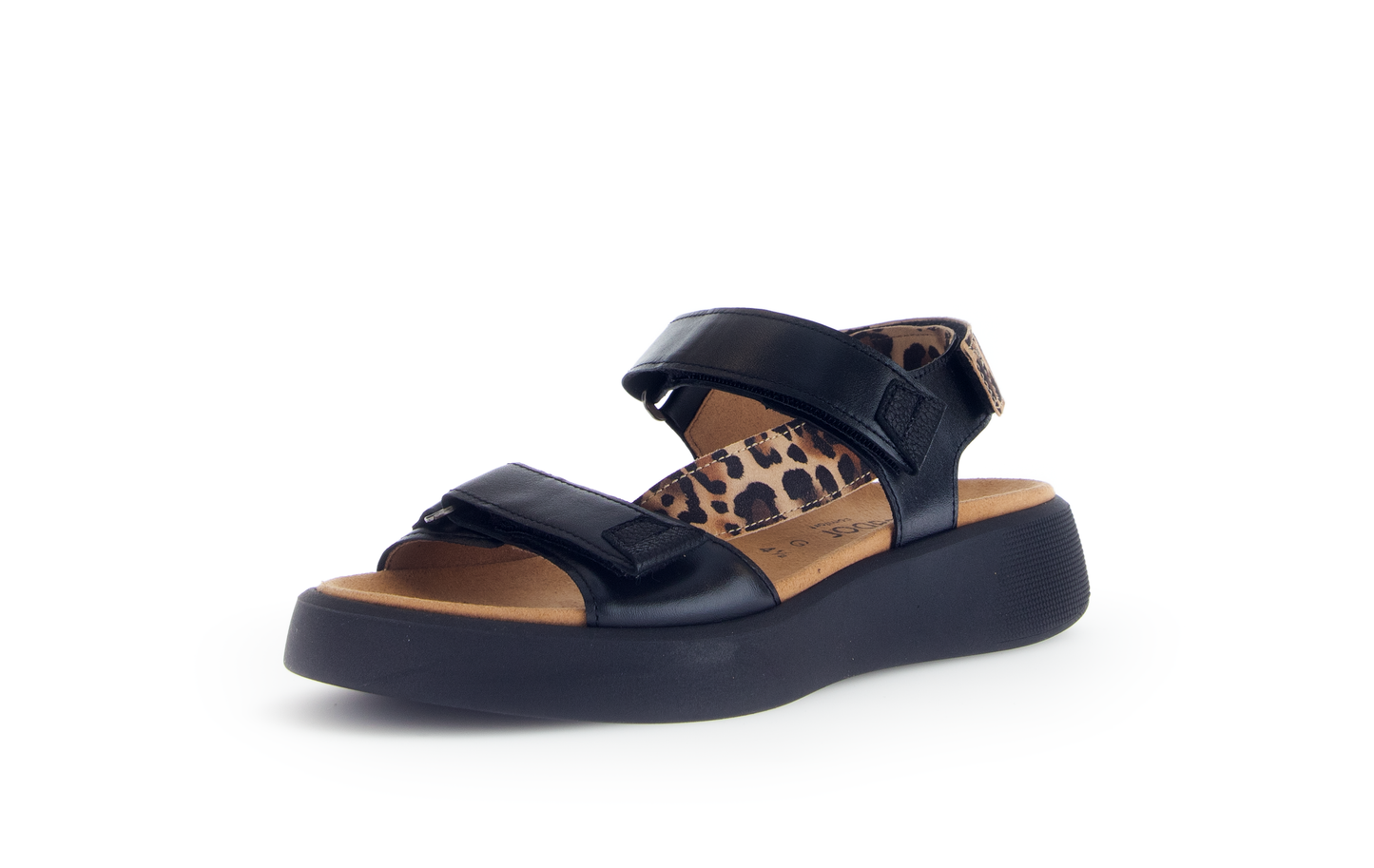 Gabor Comfort 62.862.67 G Fit Black Sandals with Slingback Strap