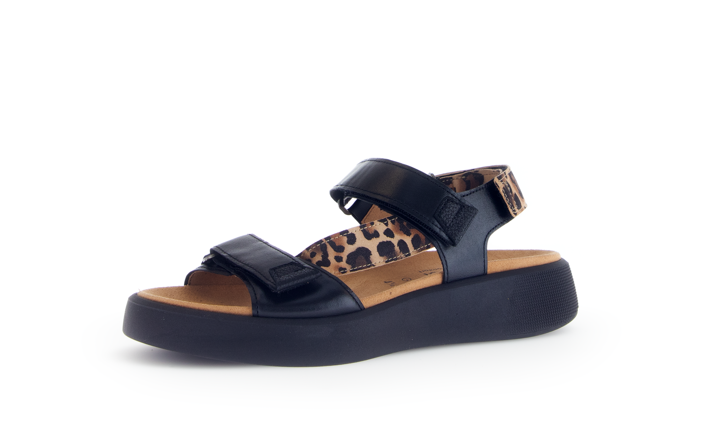Gabor Comfort 62.862.67 G Fit Black Sandals with Slingback Strap