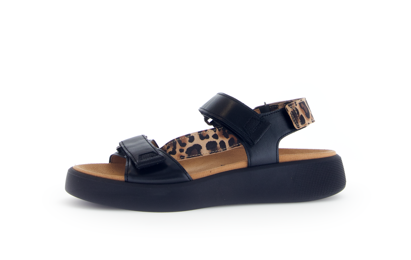 Gabor Comfort 62.862.67 G Fit Black Sandals with Slingback Strap