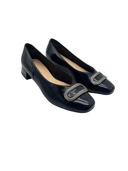 Navy cheap leather pumps