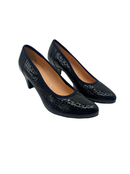 Bioeco by Arka 6299 1868 0355 Navy Croc Patent Heels