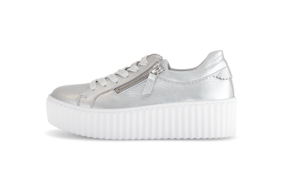 Gabor 63.200.61 Silver Lace & Twin Zip Sneakers