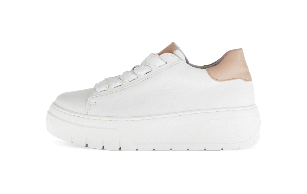 Gabor 63.222.20 Latte Cream Lace Trainers with Tan Heel