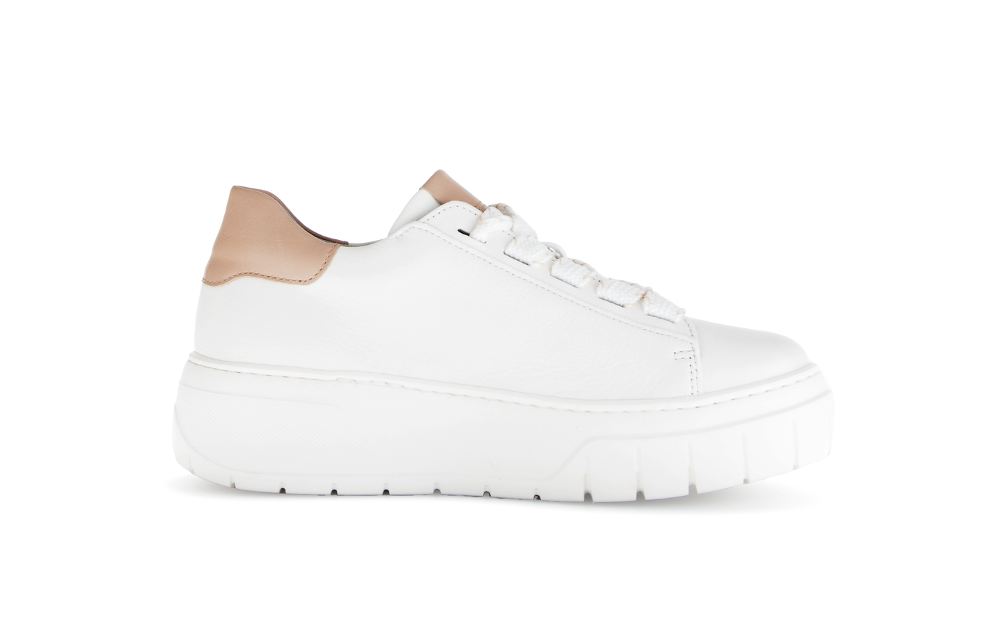 Gabor 63.222.20 Latte Cream Lace Trainers with Tan Heel