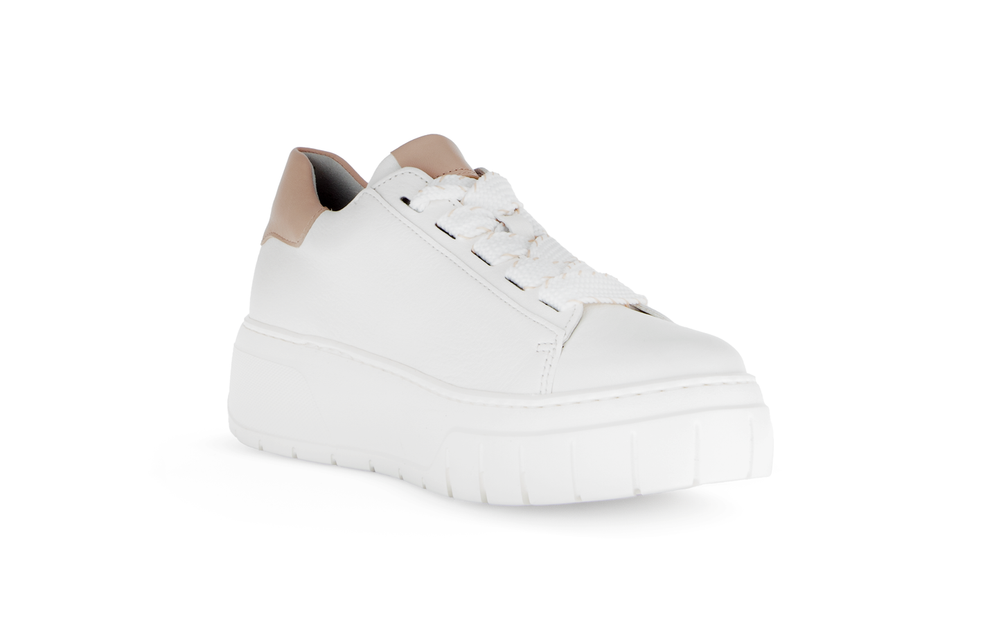 Gabor 63.222.20 Latte Cream Lace Trainers with Tan Heel
