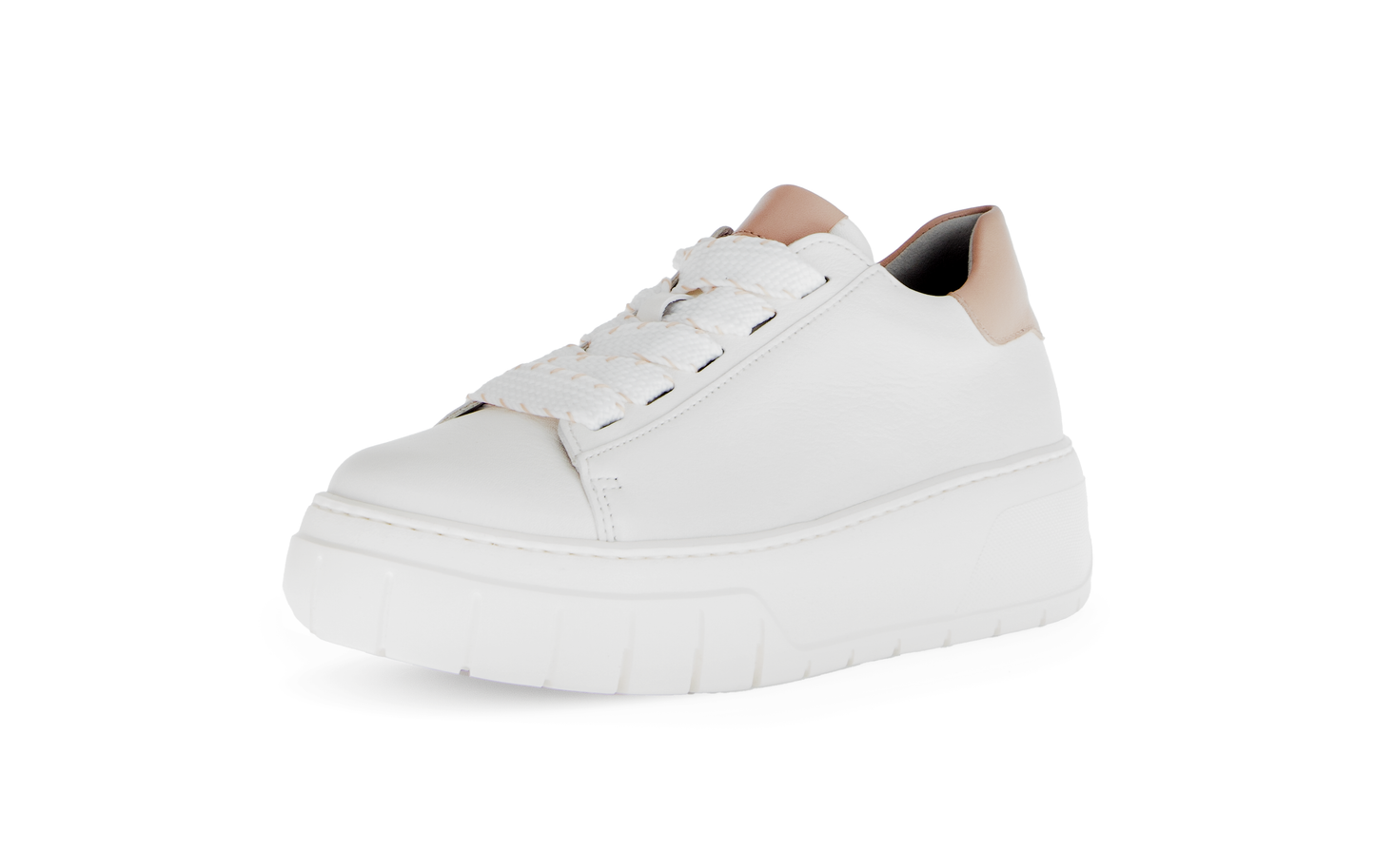Gabor 63.222.20 Latte Cream Lace Trainers with Tan Heel