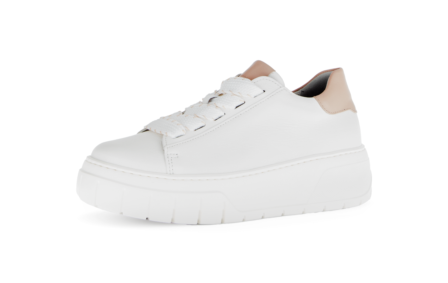 Gabor 63.222.20 Latte Cream Lace Trainers with Tan Heel