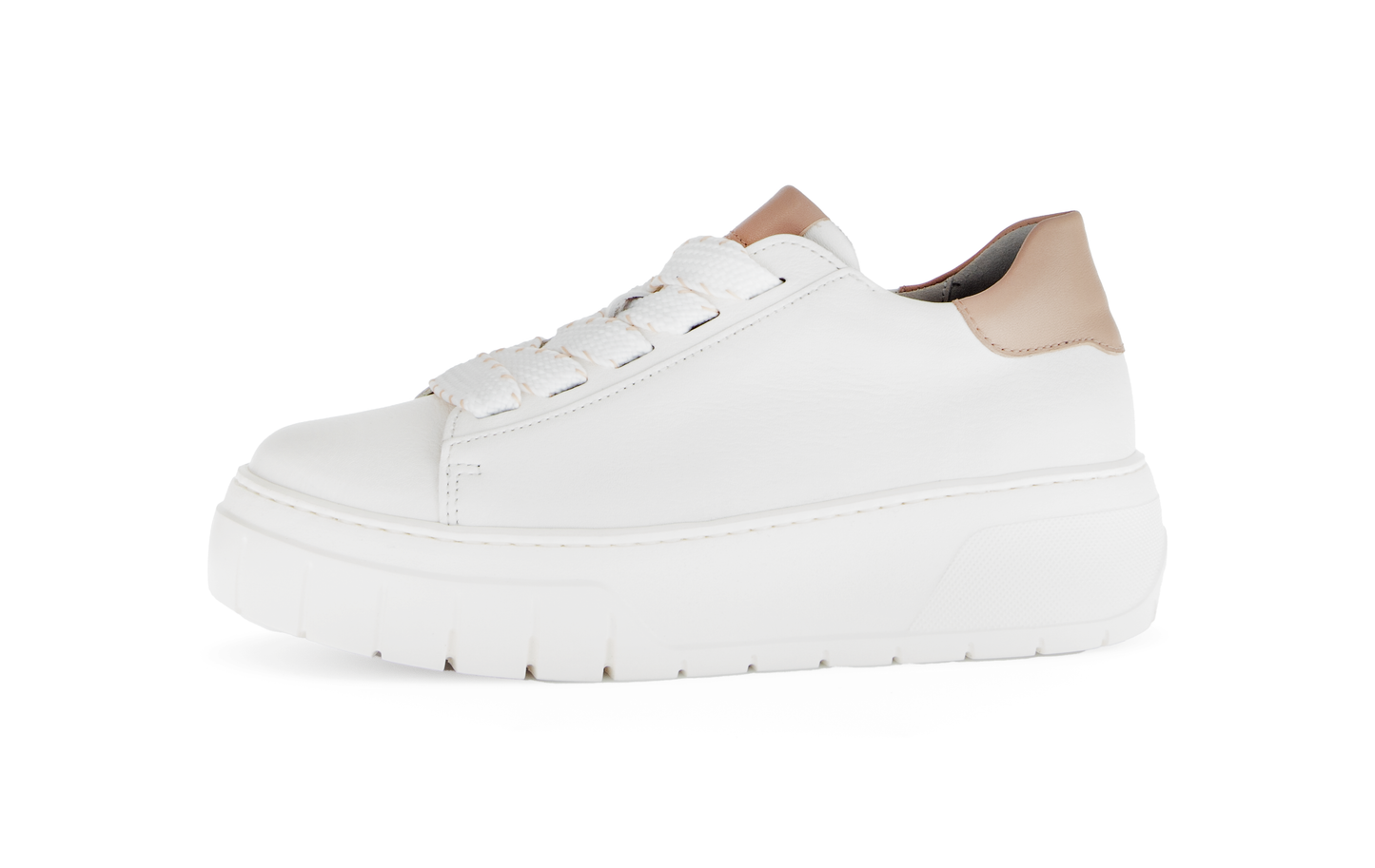 Gabor 63.222.20 Latte Cream Lace Trainers with Tan Heel