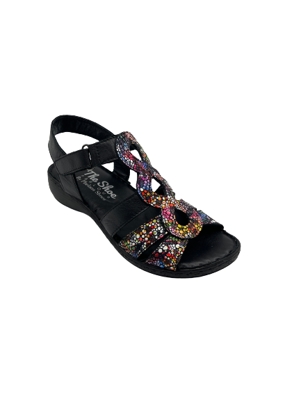 The Shoe Parlour by Phelans Shoes 633-16 Black Multi Velcro Sandals
