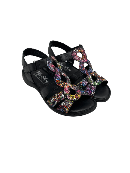 The Shoe Parlour by Phelans Shoes 633-16 Black Multi Velcro Sandals