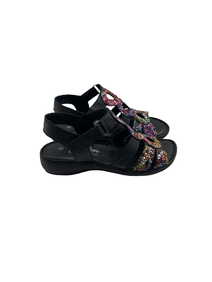The Shoe Parlour by Phelans Shoes 633-16 Black Multi Velcro Sandals