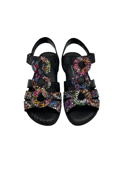 The Shoe Parlour by Phelans Shoes 633-16 Black Multi Velcro Sandals