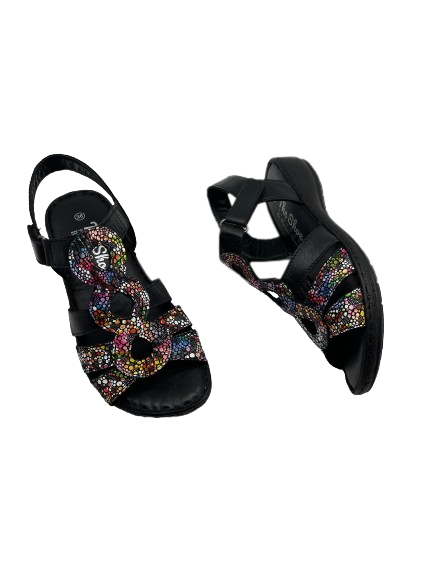 The Shoe Parlour by Phelans Shoes 633-16 Black Multi Velcro Sandals