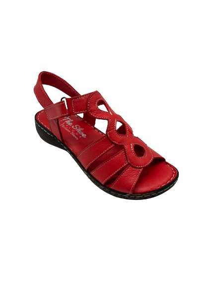 The Shoe Parlour by Phelans Shoes 633-16 Red Velcro Sandals