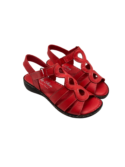 The Shoe Parlour by Phelans Shoes 633-16 Red Velcro Sandals