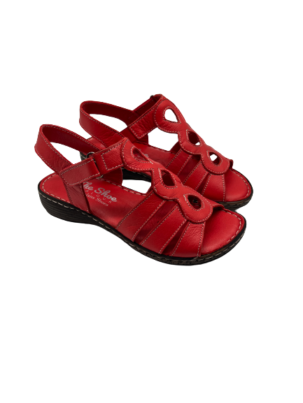 The Shoe Parlour by Phelans Shoes 633-16 Red Velcro Sandals
