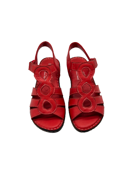 The Shoe Parlour by Phelans Shoes 633-16 Red Velcro Sandals