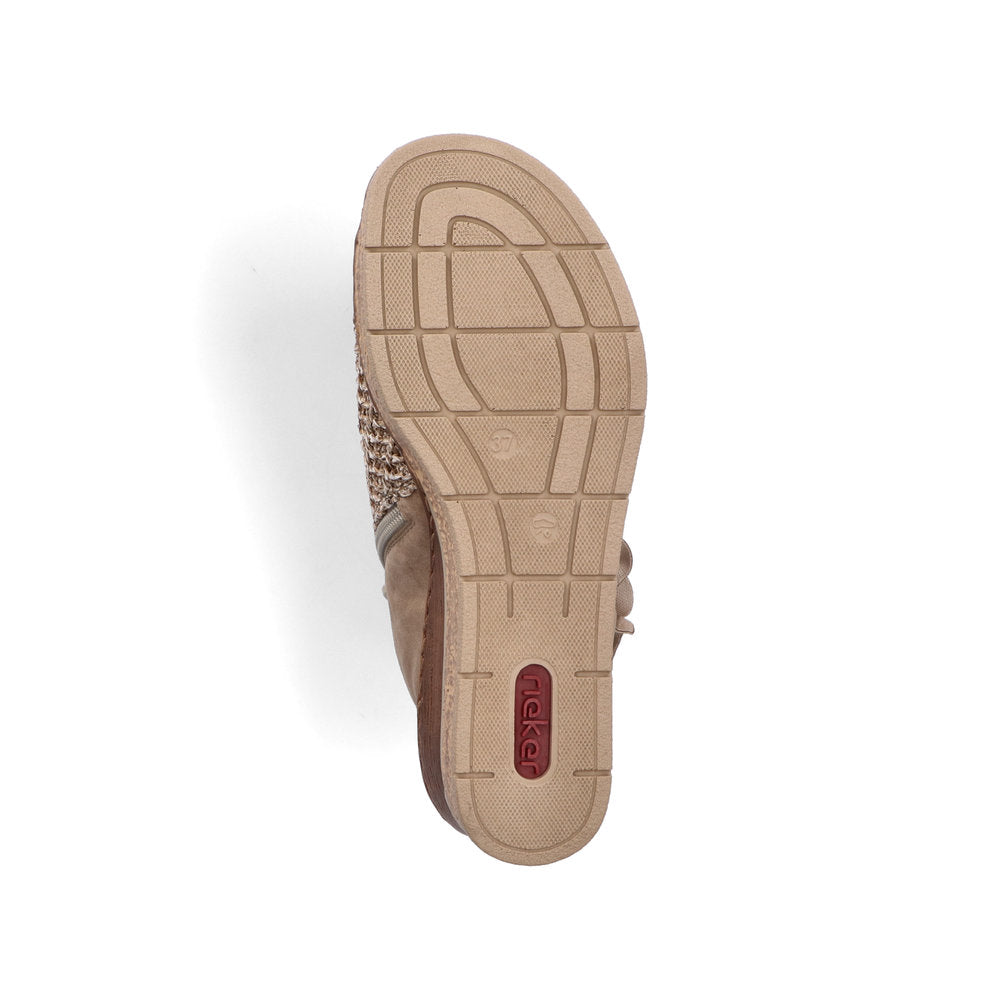 Rieker 63791-60 Marble Beige Weave Sandals with Flower