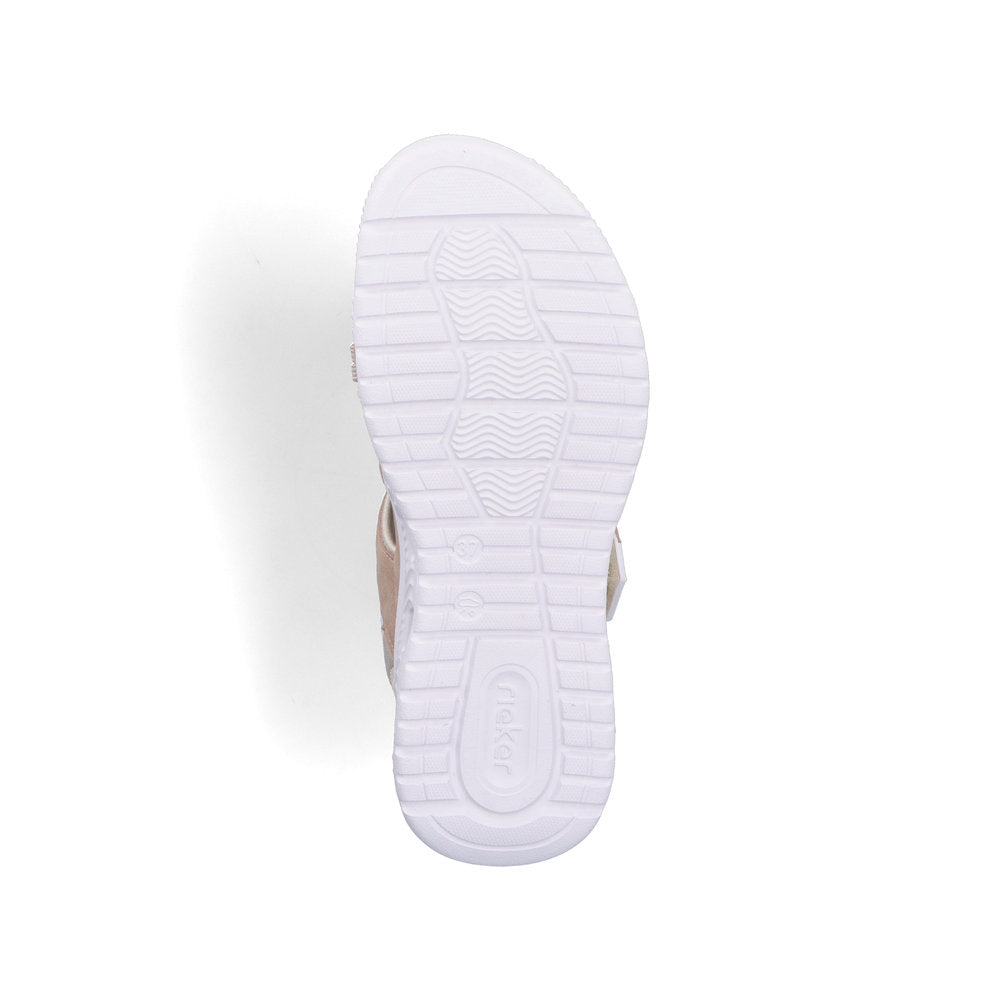 Rieker 64064-31 Sand & Beige Multi Velcro Sandals with Slingback Strap