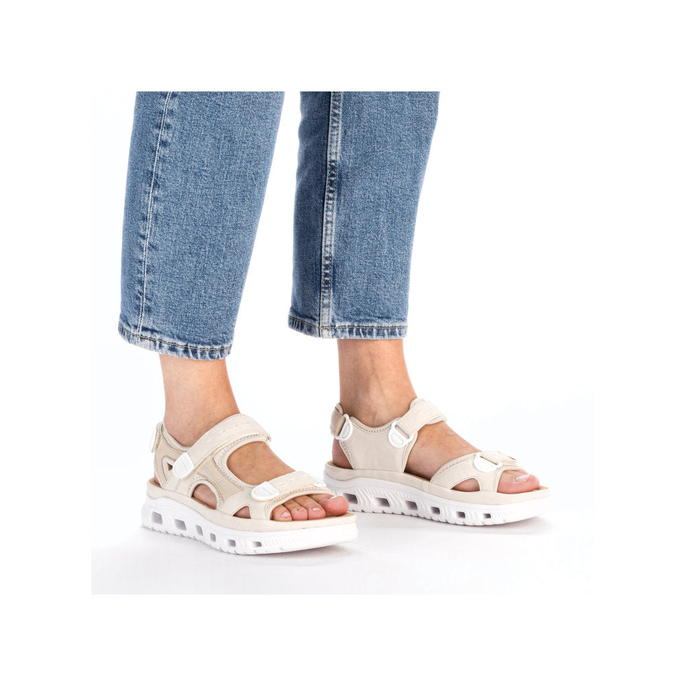 Rieker 64074-60 Beige Velcro Sandals