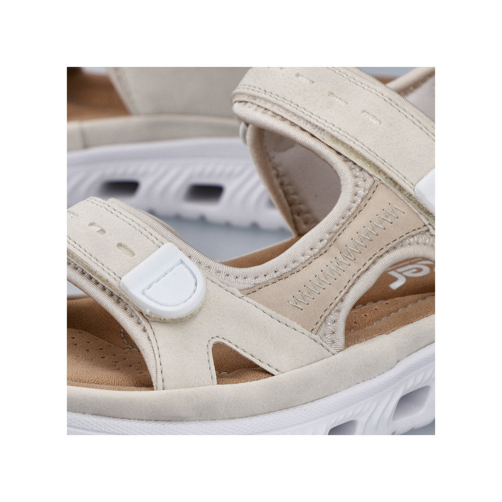 Rieker 64074-60 Beige F Fit Velcro Sandals