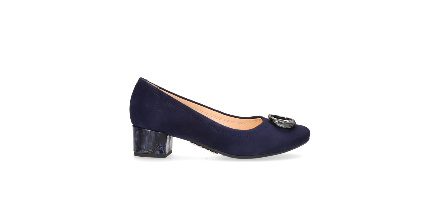 Bioeco by Arka 6415 1217+2307+1290 Navy Suede Block Heels - H Fitting