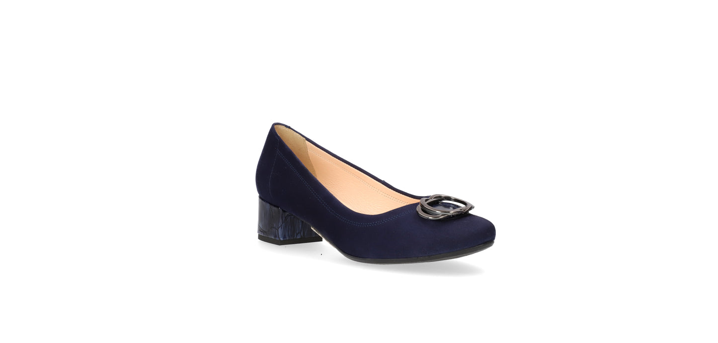 Bioeco by Arka 6415 1217+2307+1290 Navy Suede Block Heels - H Fitting