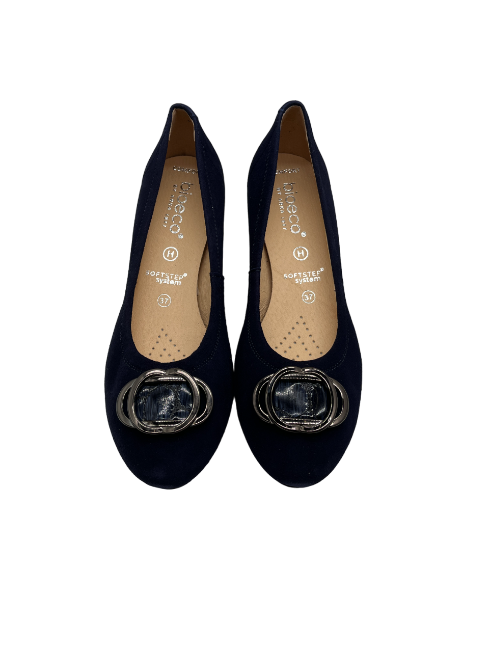 Bioeco by Arka 6415 1217+2307+1290 Navy Suede Block Heels - H Fitting